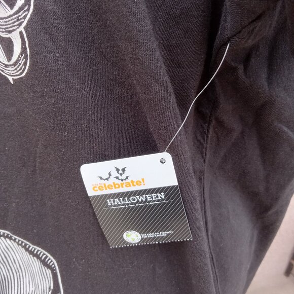 Skeleton Black Mens tshirt Halloween - Picture 2 of 5